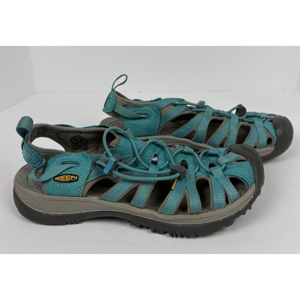 Keen Whisper Outdoor Closed Toe Sport Sandals Womens 9 Teal Gray Bungee - Picture 2 of 15
